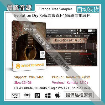 Evolution Dry Relic吉普森J-45民谣原声吉他音色PC MAC编曲音源