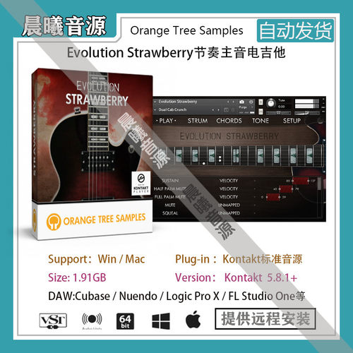 Evolution Strawberry橙树主音节奏电吉他音色库PC MAC编曲音源