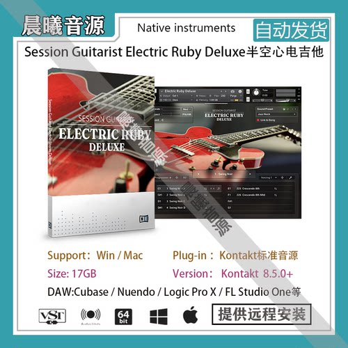 Session Guitarist Electric Ruby Deluxe经典半空心电吉他音色库