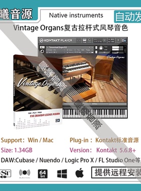 Vintage Organs复古拉杆式风琴音色库多风格PC MAC编曲标准音源