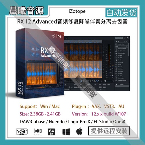 iZotope RX 12 Advanced音频修复降噪伴奏分离去齿音插件WIN+MAC