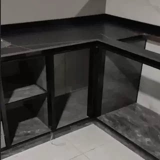 黑色加厚全套方管做门档瓷砖橱柜铝合金配件转角立柱开口封边卡槽