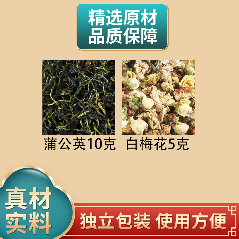 蒲公英白梅花组合蒲公英10克白梅花5克原材料泡水煮水