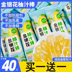 金银花柚子汁棒棒糖宝无添加剂宝儿童零食水果味糖果小吃奖励学生