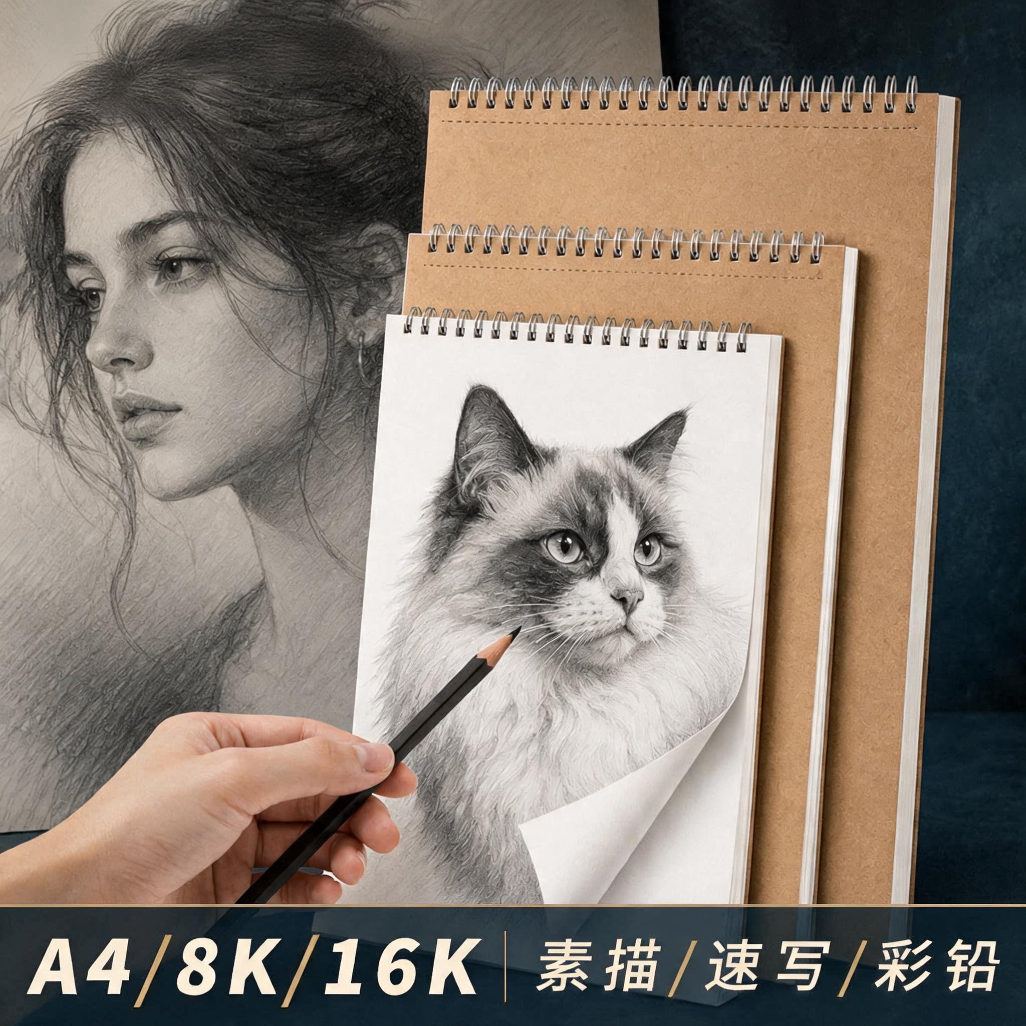 【超实惠】加厚素描本自带撕取线图片