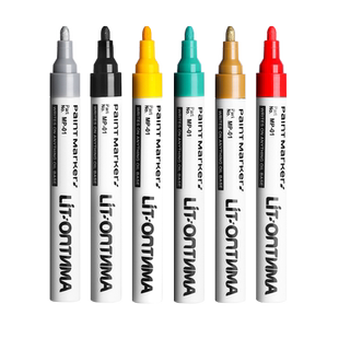 油漆笔记号笔补漆笔白色汽车防水防油不掉色工业油性轮胎涂鸦笔补色上色描金diy速干黑色金银色描碑