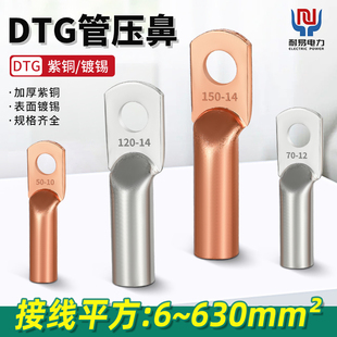 国标管压鼻DTG 70平方线耳铜鼻子紫铜镀锡接线端子