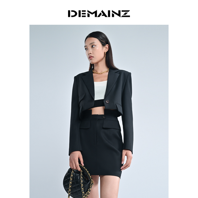 地缦DEMAINZ长袖长袖小A半裙套装