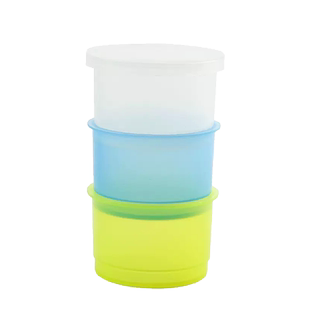 一次性三色服药杯塑料小药杯三色杯服药分装盒带盖口服药杯分药杯