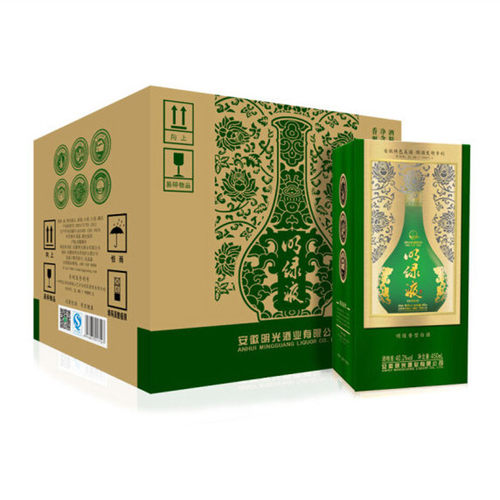 【赠小酒】明绿液40.2度450ml*4瓶整箱安徽老明光明绿香型