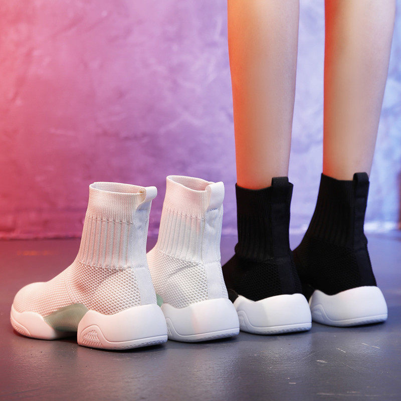 瘦瘦靴弹力袜子鞋女韩版ulzzang2020新款百搭高帮嘻哈女鞋子潮靴