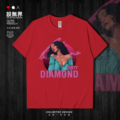 蕾哈娜Rihanna性感插画FB短袖T恤