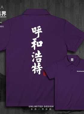 设无界呼和浩特城市地名文字内蒙古归绥翻领polo衫男女衣服夏装