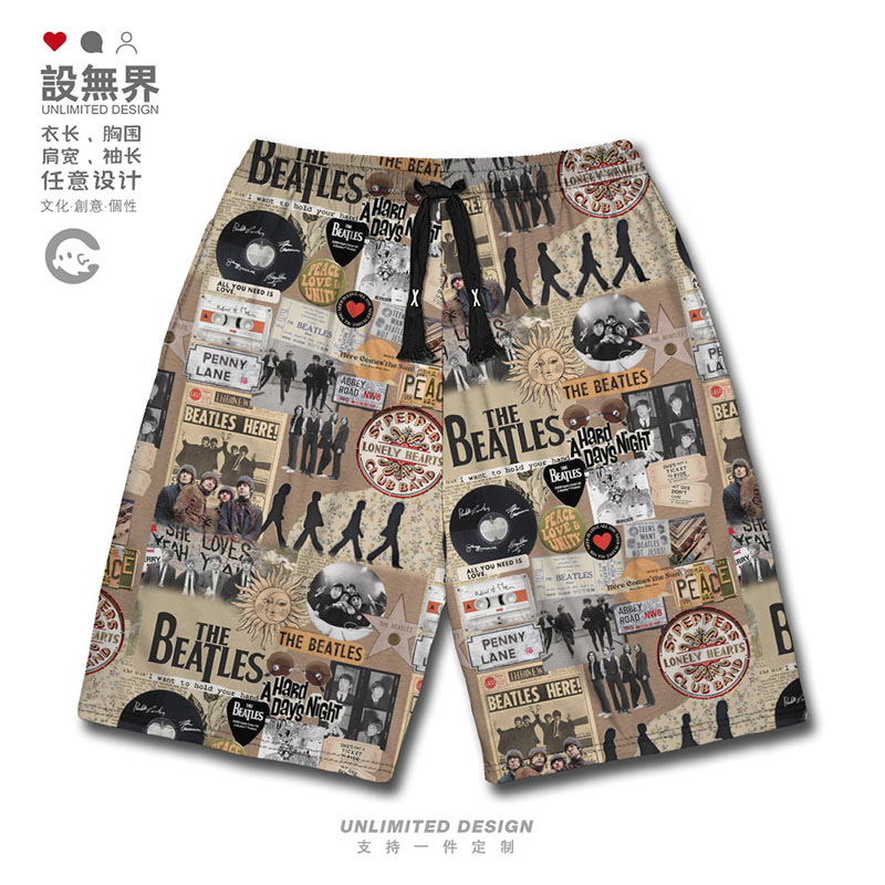 摇滚TheBeatles披头士乐队短裤