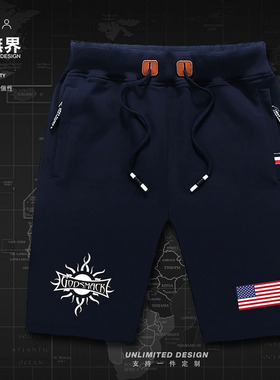 设无界美国工业金属乐队Godsmack纪念运动裤男女跑步短裤五分裤