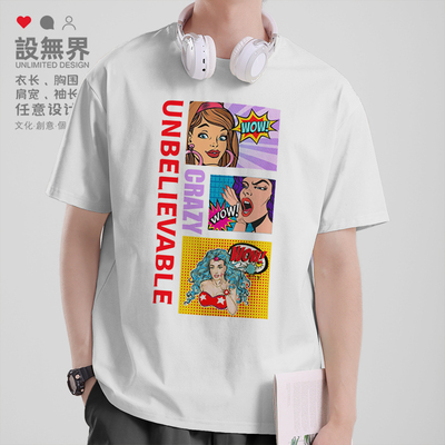 疯狂尖叫WOWGIRL波普风短袖T恤