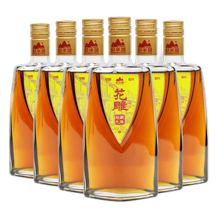 绍兴特产绍半城坛藏九年花雕糯米半干型黄酒500ml*6瓶礼盒装老酒