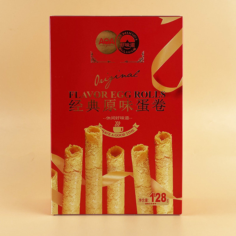 AOA原味蛋卷128g纸盒过节年货送礼休闲零食品蛋卷酥脆解馋下午茶