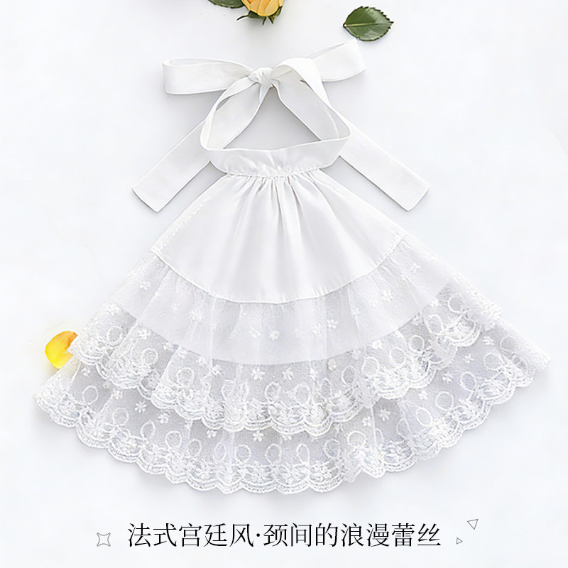 百搭白色系带宫廷假领蕾丝网纱花边设计搭礼服连衣裙精致感装饰领