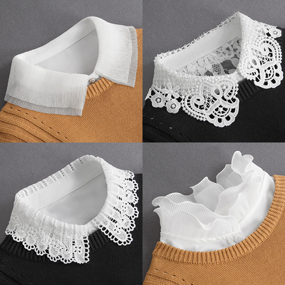 韩版简约流行百搭假领子女