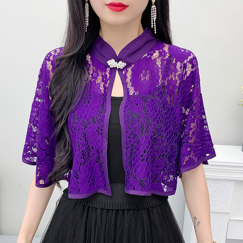 蕾丝仙气风大码配裙子女生小披风