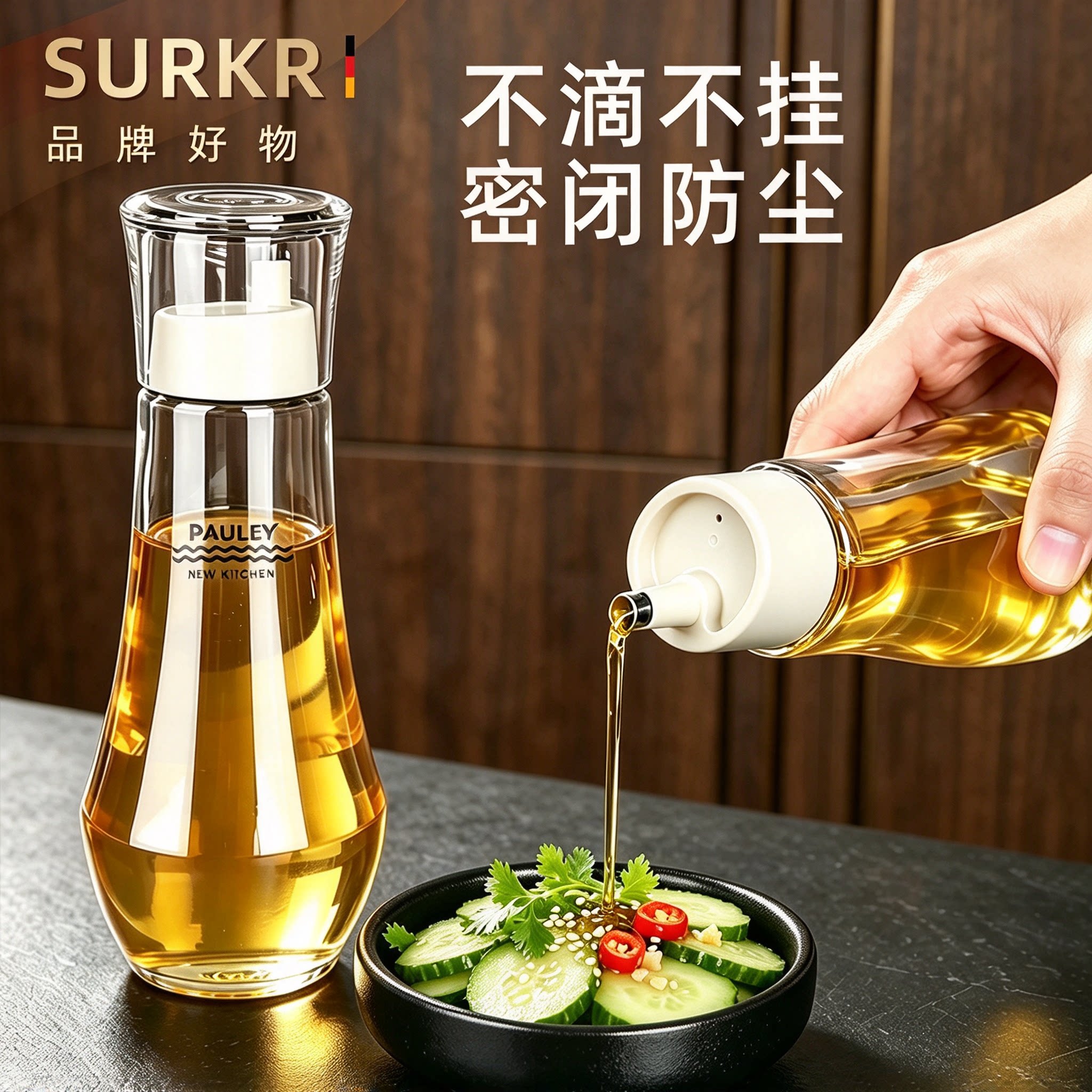 玻璃香油瓶小酱油瓶厨房家用密封酱油醋壶专用调料分装不挂油油壶