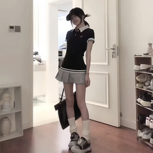 学院风气质短裙裤套装高级感夏季女裙子小个子裙子两件套2025新款