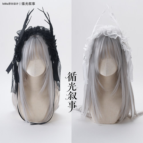 原创Lolita天使之翼发带黑白