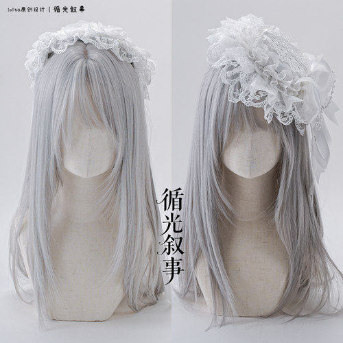 原创哥特白色芭蕾蝴蝶结发饰