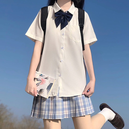 原创基础款学院风短袖毕业照衬衫
