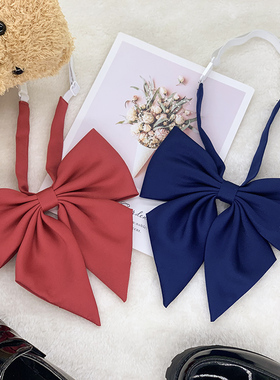 LF原创JK领结女羽根蓝纯色制服衬衫水手服学院风学生蝴蝶结酒红