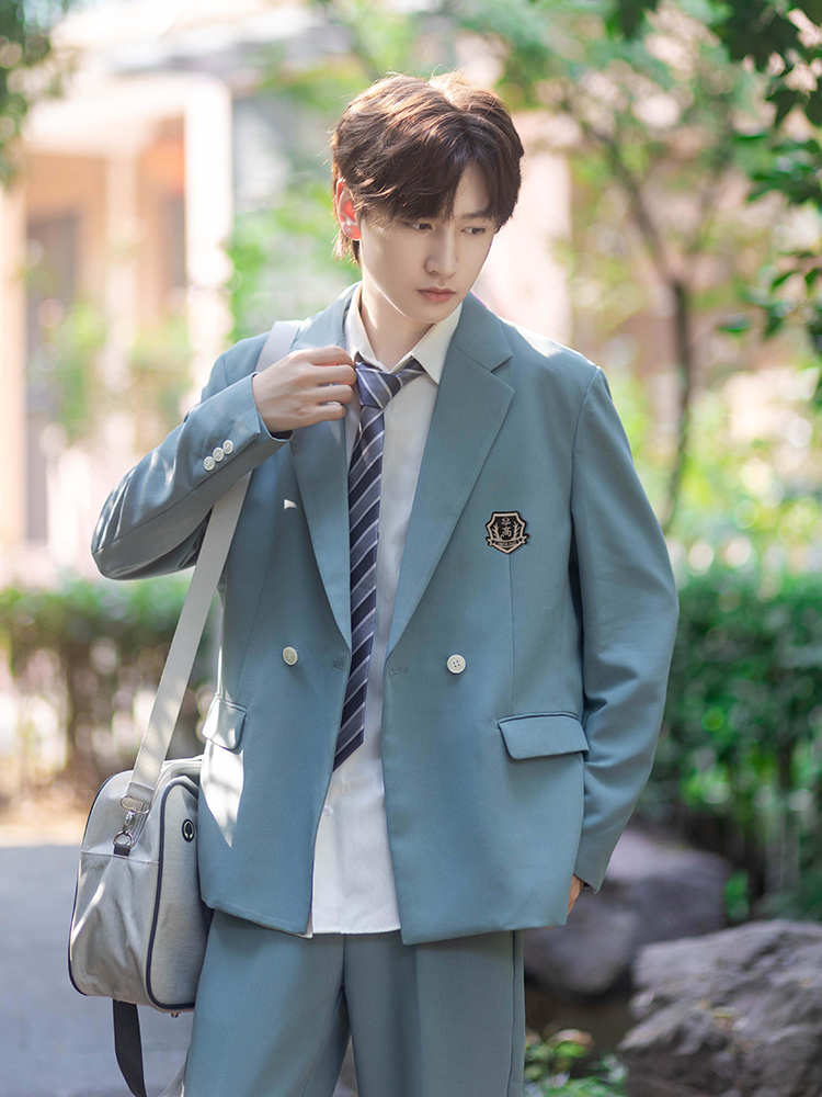 原创DK制服宽松男士西装外套学院