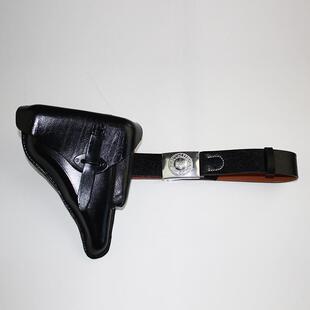 二战时期德军士兵鱼子纹腰带瓦尔特P38枪套牛皮影视演出外腰带