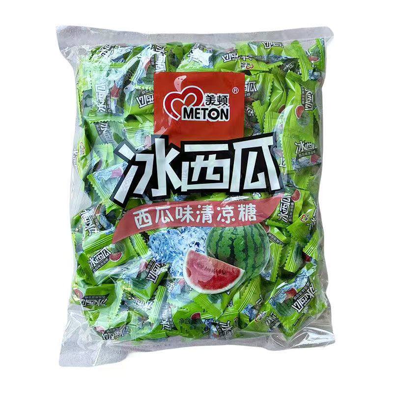 美顿水果糖果冰西瓜味糖果绿茶味维生素口味糖果休闲小零食