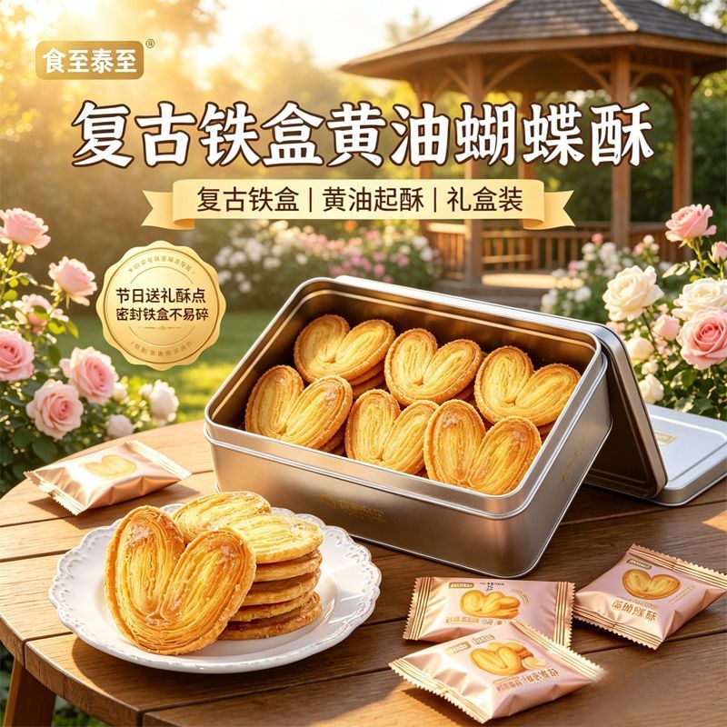 蝴蝶酥奶香千层酥原味马蹄酥饼干休闲零食品整箱