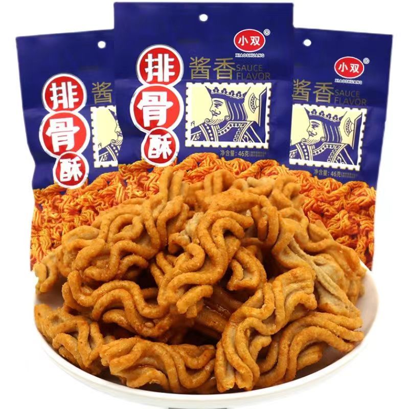 小双烤甘薯排骨酥番茄味锅巴儿时怀旧膨化零食办公室网红休闲食品