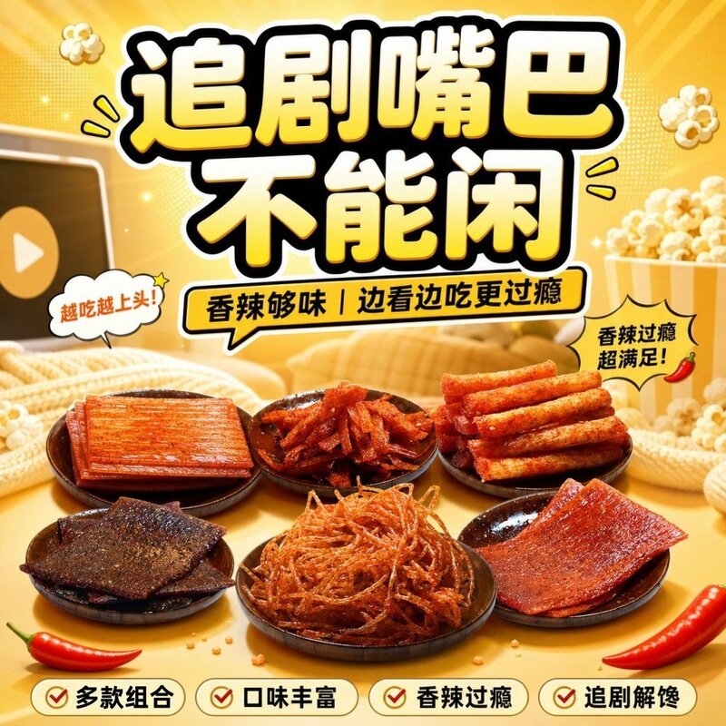 8款混合辣条艾湘味湖南老牌麻辣片香辣棒臭干子小面筋麻辣小零食