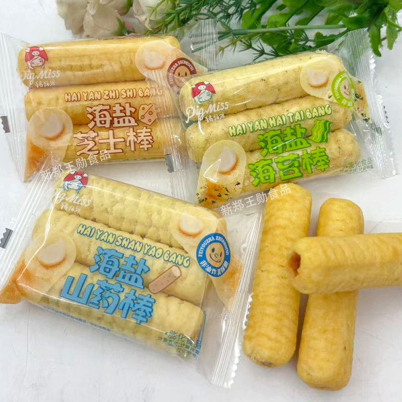 猪猪姐夹心米果海盐芝士风味米果棒海苔山药棒闲食品零食小吃正品