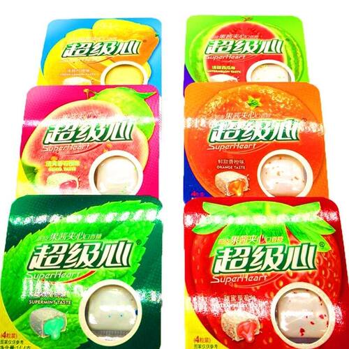 童年泡泡糖糖超级星混合清新冰爽果酱夹心心口香糖怀旧网红口香糖