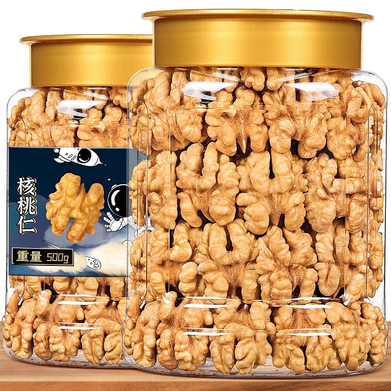 新货大核桃仁500g熟原味即食孕妇坚果仁烘焙薄皮去皮生核桃肉250g
