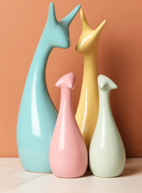 四口之家小鹿摆件轻奢家居装饰品电视酒柜客厅高档工艺品结婚礼物