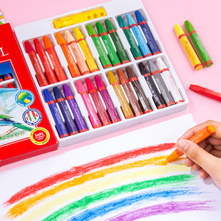辉柏嘉油画棒12色24色36色48色六角蜡笔油花棒幼儿园宝宝涂鸦笔涂色笔重彩油化棒儿童画画套装炫彩棒彩绘笔