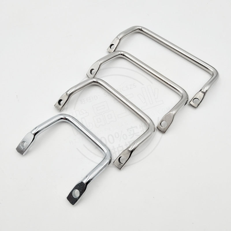 不锈钢304折弯拉手倾斜角圆z棒偏执铁镀铬工业小拉手柜门把手