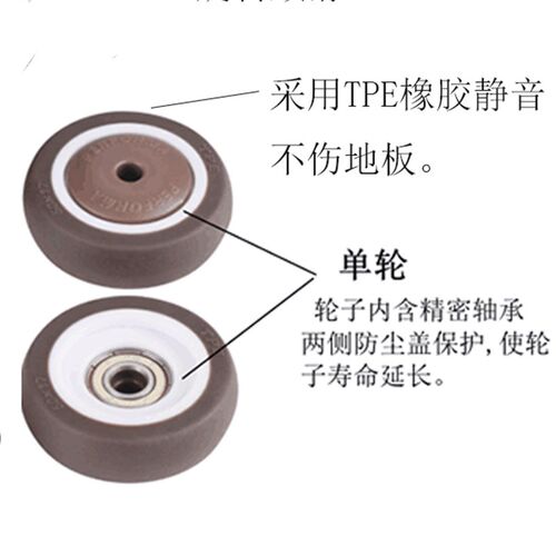 1寸1.25寸1.5寸2寸万向轮轮子静音脚轮软胶单轮轮片轮配件小滑轮