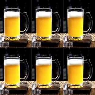 工艺啤酒杯大容量2025新商业生啤酒杯个性化文案杯500毫升玻璃