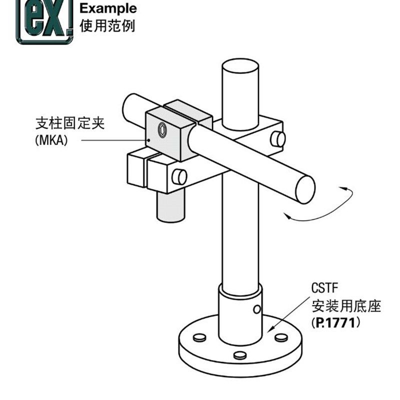 支柱固定夹悬臂型ALKA KLKA MKA SLKA8 10 12 15 16 20 25 30 35