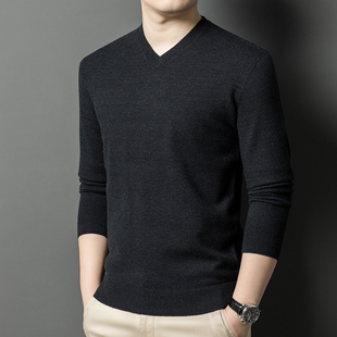 男士 中年毛衣鸡心领羊毛衫 V领薄款 秋冬季 打底衫 鄂尔多斯市羊毛衫
