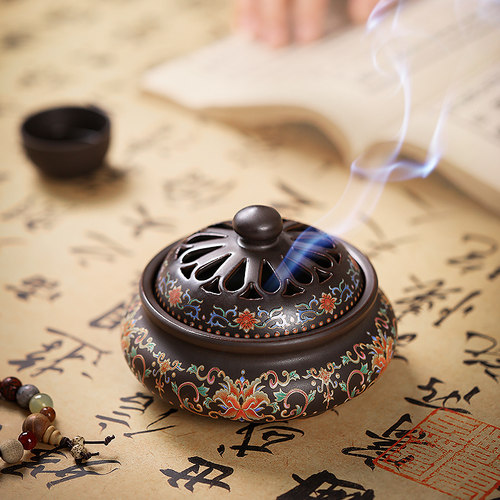 珐琅彩陶瓷古风熏香炉
