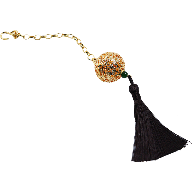 博物馆唐葡萄花鸟纹银香囊镂空挂件挂饰随身香囊球车载香薰球香炉