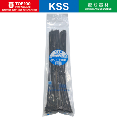台湾KSS尼龙扎带CV-500B凯士士进口黑色自锁式扎带4.8*500mm